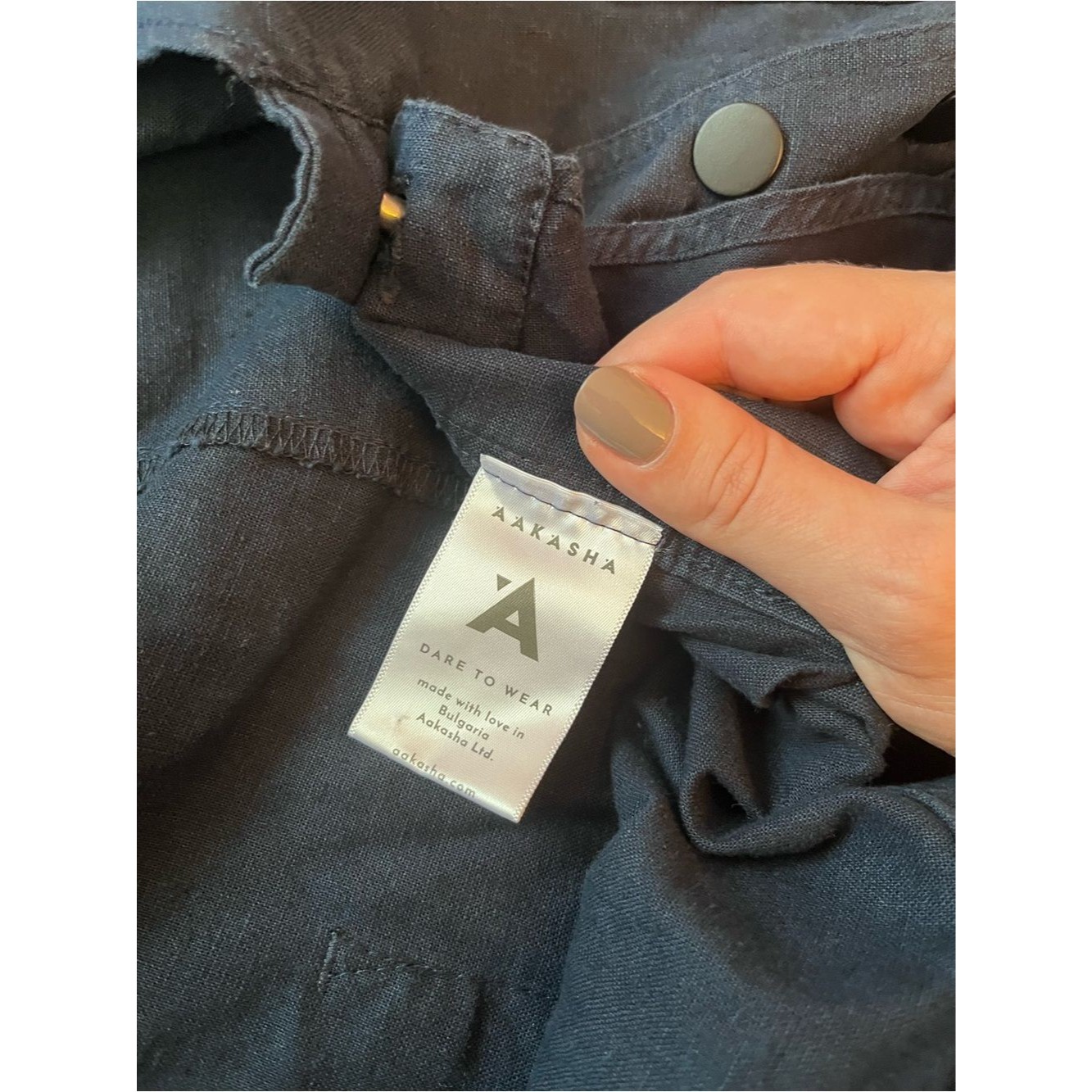 Aakasha Navy Linen Drop Crotch Overall 100% Linen Overalls Jumpsuit Size 3x — image 7 of 8
